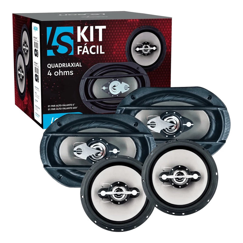 Kit de Alto-Falantes 6x9 Polegadas e 6 Polegadas Quadriaxial