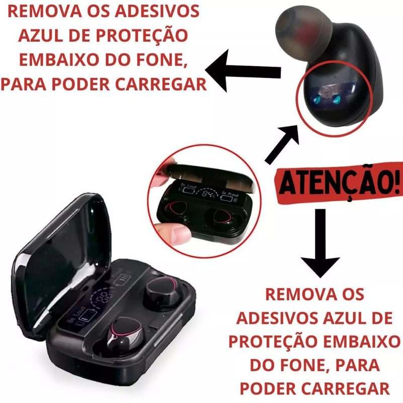 Fones de Ouvido Bluetooth Sem Fio M10