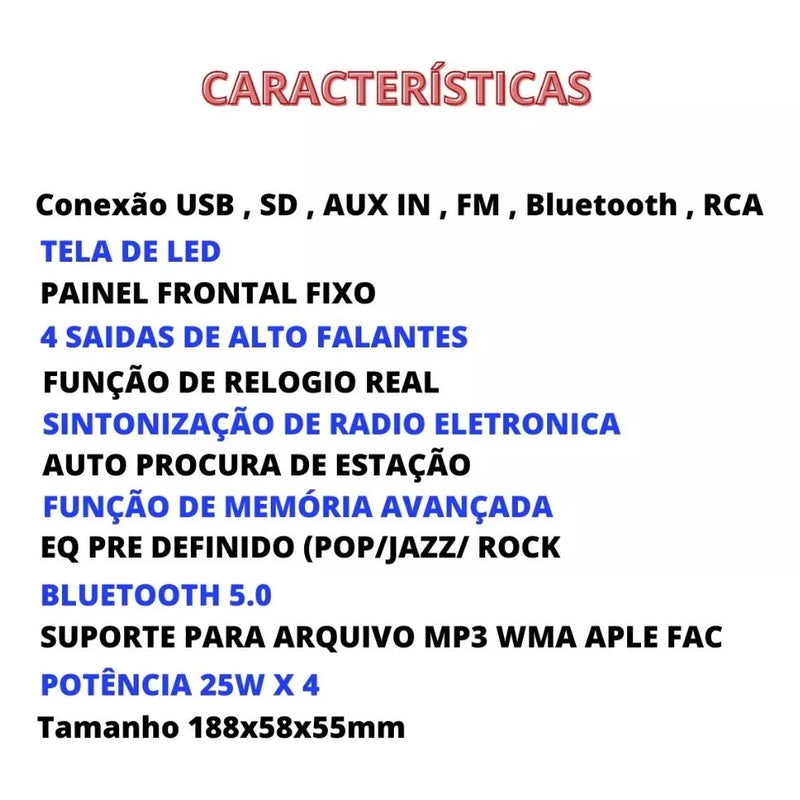 Radio Automotivo Bluetooth