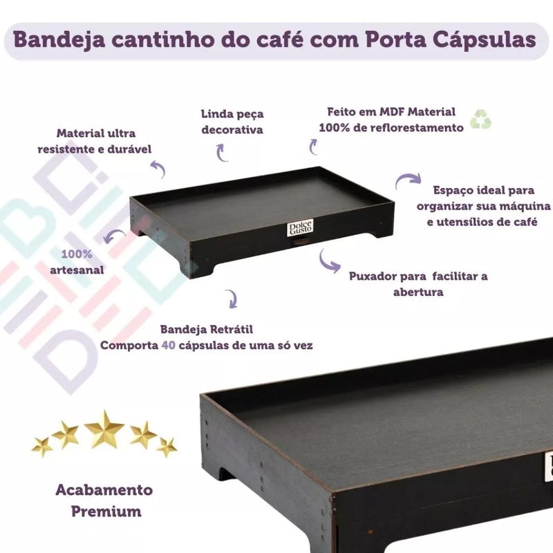 Kit Cantinho do Café com 6 Xícaras