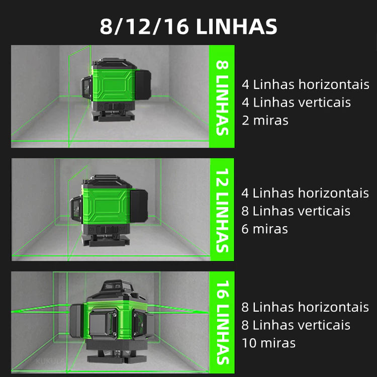 Nível a Laser 360° Verde