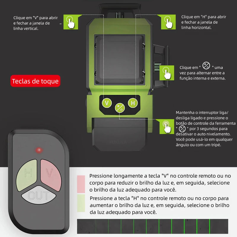 Nível a Laser 360° Verde