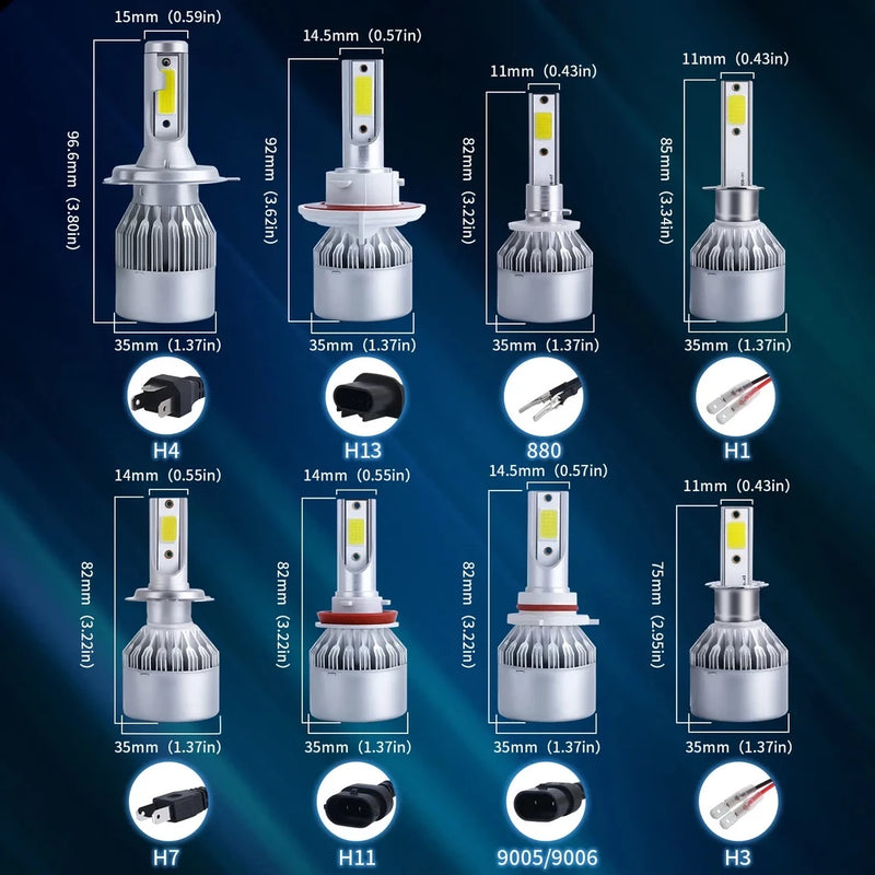 Lâmpadas C6 Farol de Carro LED 6000K