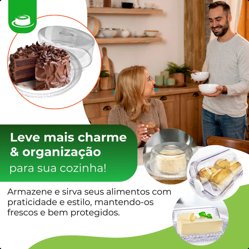 Conjunto Cristal & Sabor - Café da Manhã Elegante e Prático para Sua Mesa